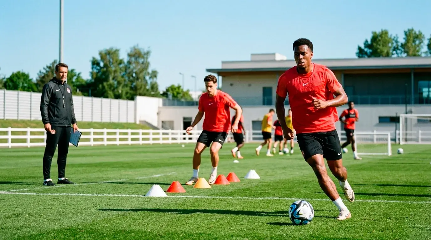 Sélection canadienne de football à l'entraînement avant le Mondial 2026