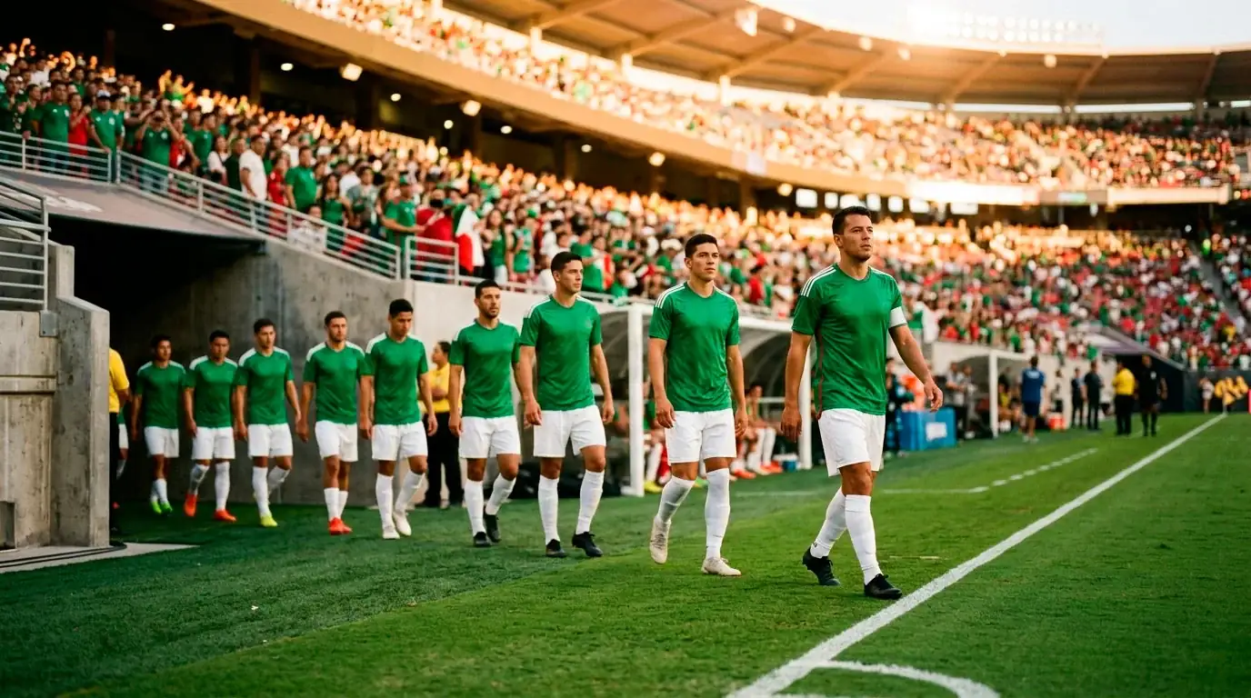 Sélection mexicaine de football entrant sur le terrain au Mondial 2026