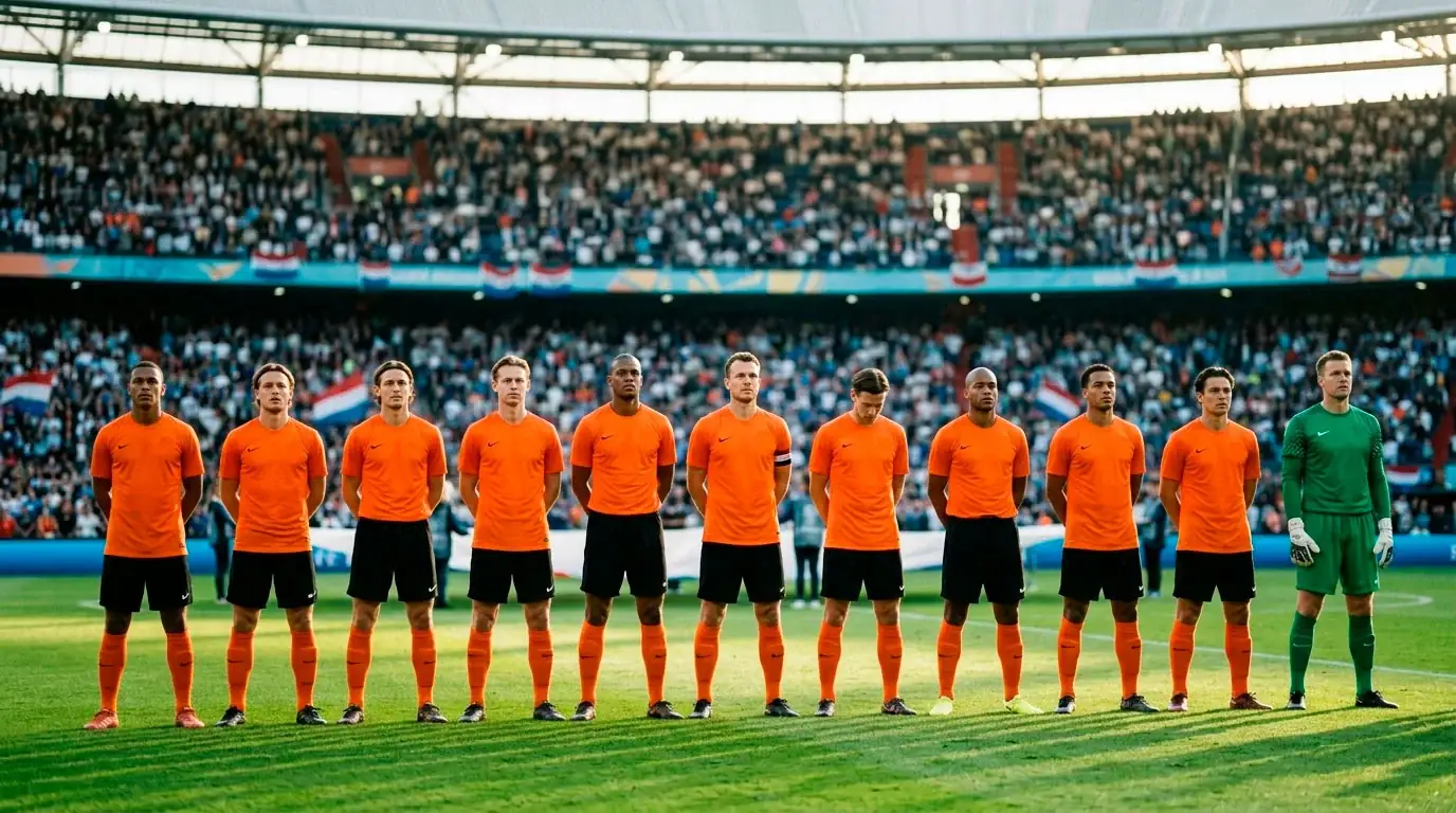 Sélection néerlandaise de football avant un match du Mondial 2026