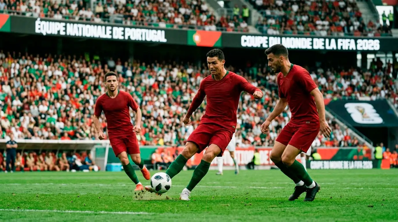 Sélection portugaise de football pendant un match du Mondial 2026