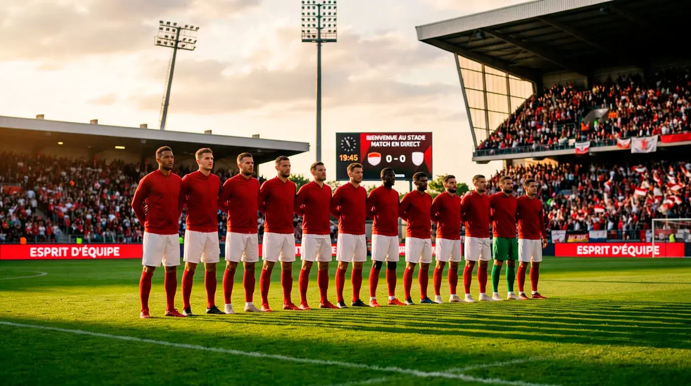 Joueurs de la Nati en maillot rouge avant un match de la Coupe du Monde 2026