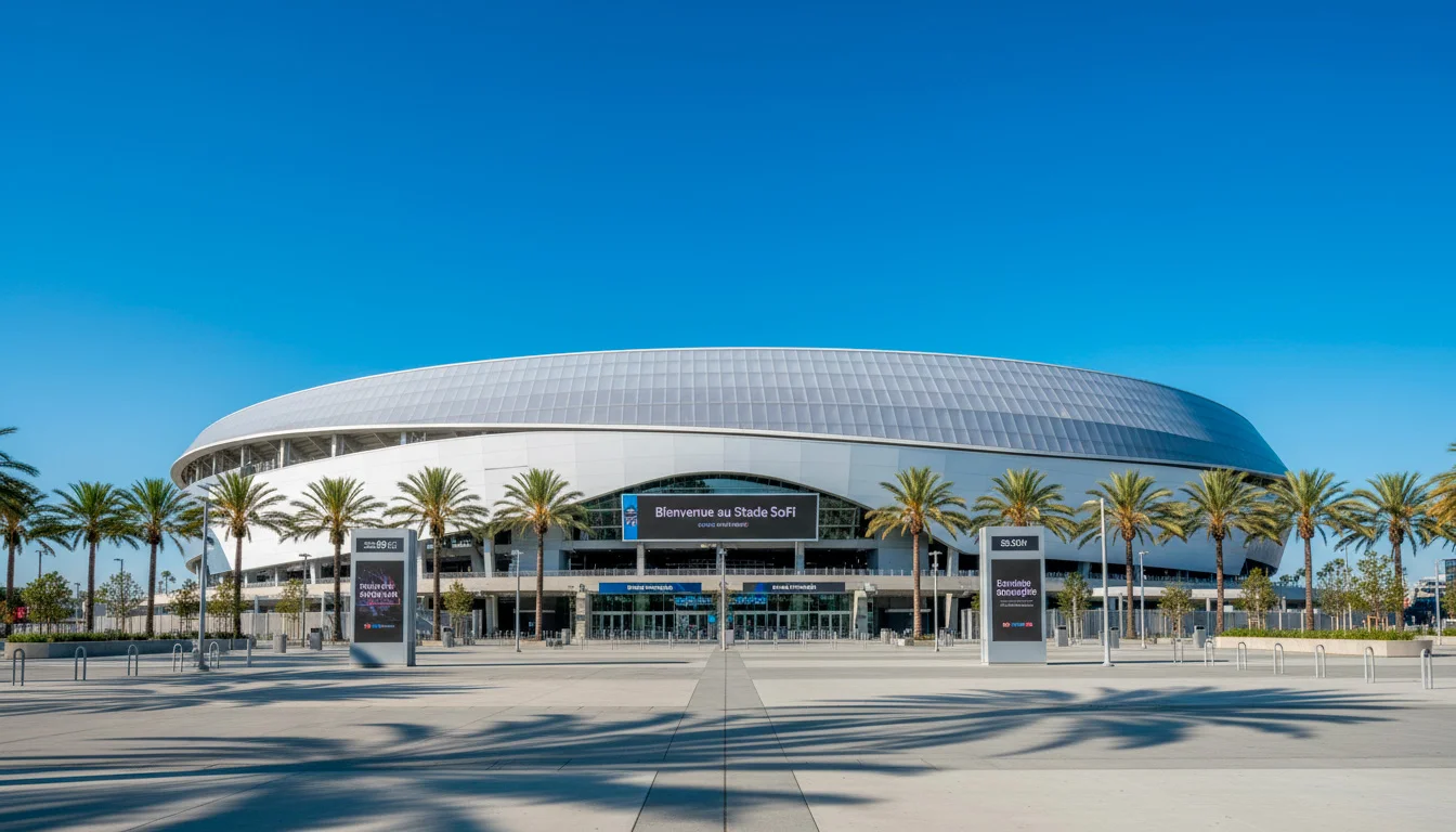 Vue extérieure du SoFi Stadium à Inglewood, hôte du match Suisse contre Bosnie-Herzégovine au Mondial 2026